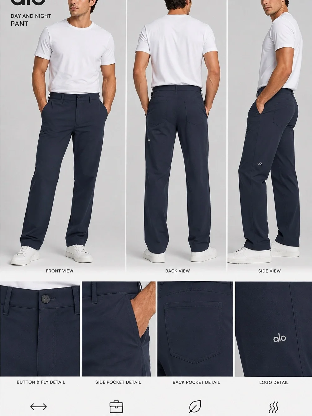 NWT ALO Yoga Day and Night Pant Dark Navy Men’s M5129R